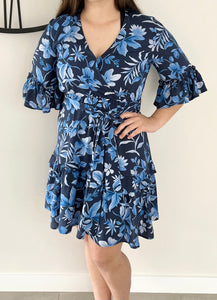 River Navy Tiered Dress