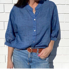 Load image into Gallery viewer, Zoe Linen Shirt - Black, White, Blue Denim, Blush, Clay, Biscuit
