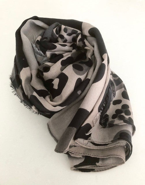 Grey Leopard Scarf