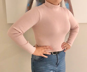 Ribbed Knit Cropped Top - Blush